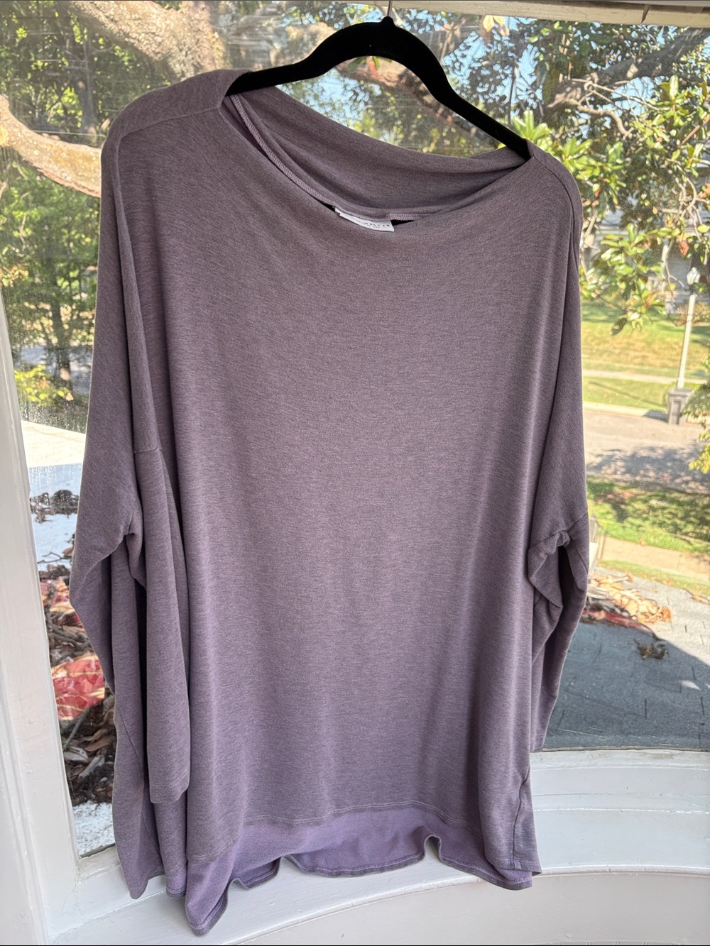 bryn Walker Relaxed Boatneck Long-Sleeve Top in Soft Lavender